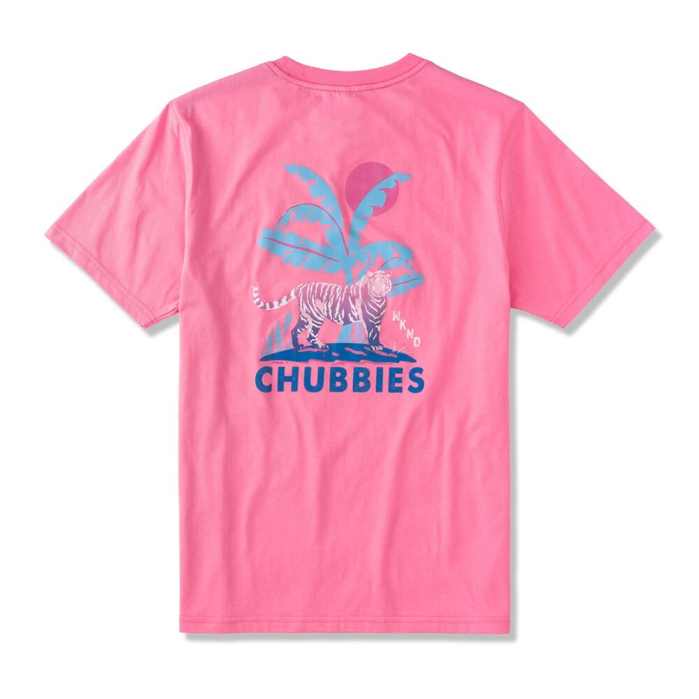 Chubbies Men's Hydrofoil Tiger Tee Pink M